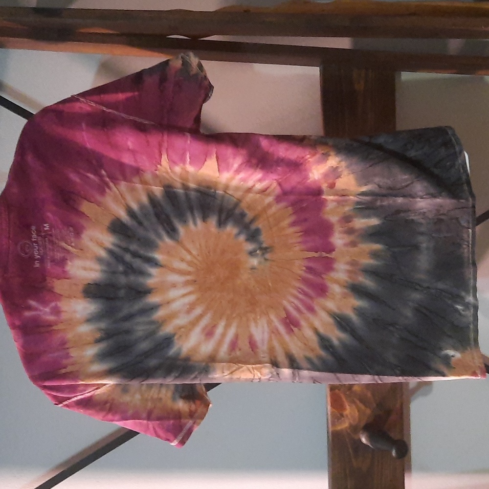 In Your Face Apparel Maroon Tie-dyed T-Shirt
